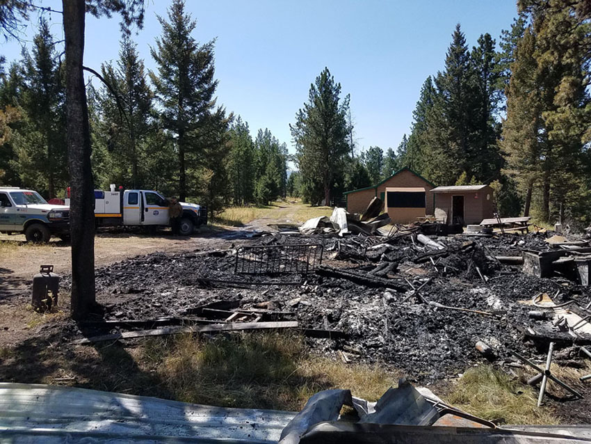 Fire destroys cabin near Landers Fork Bridge Monday - Blackfoot Valley ...